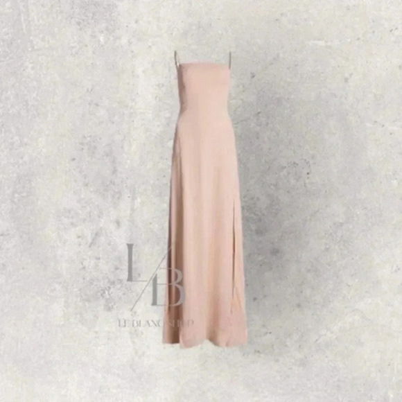 Reformation 0 Ingrid Maxi Dress Bridesmaid Gown Strapless Nude  Blush B902 - Picture 1 of 6